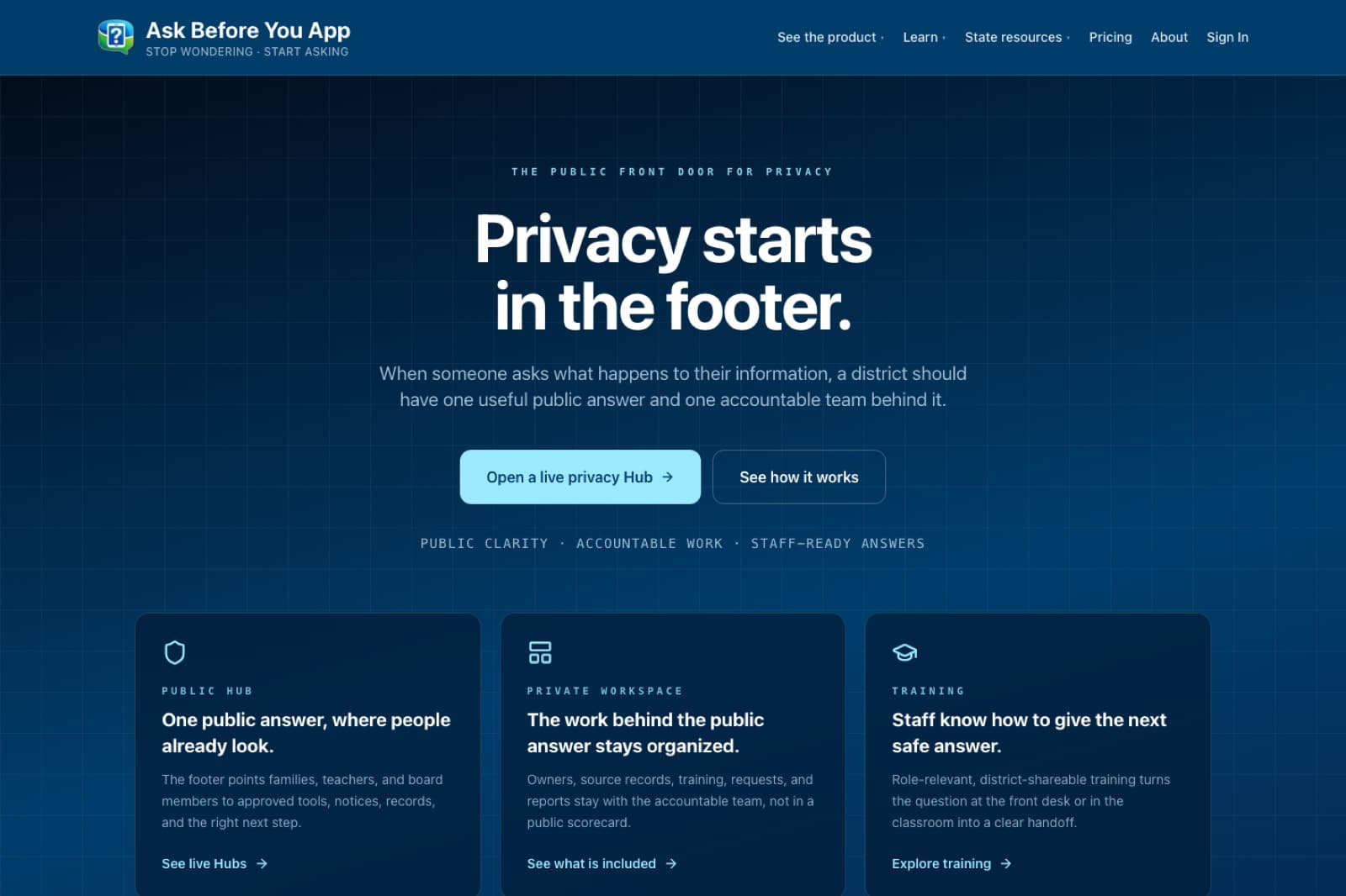 Ask Before You App K-12 privacy platform